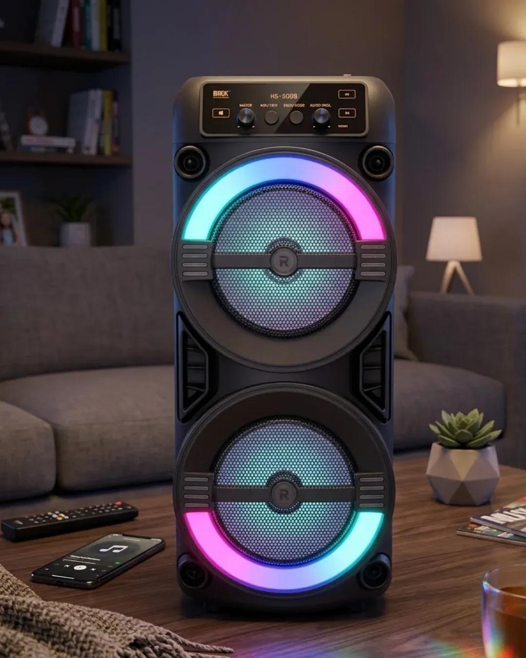 DAYI | RGB Işıklı Taşınabilir Bluetooth Hoparlör Güçlü Stereo Ses