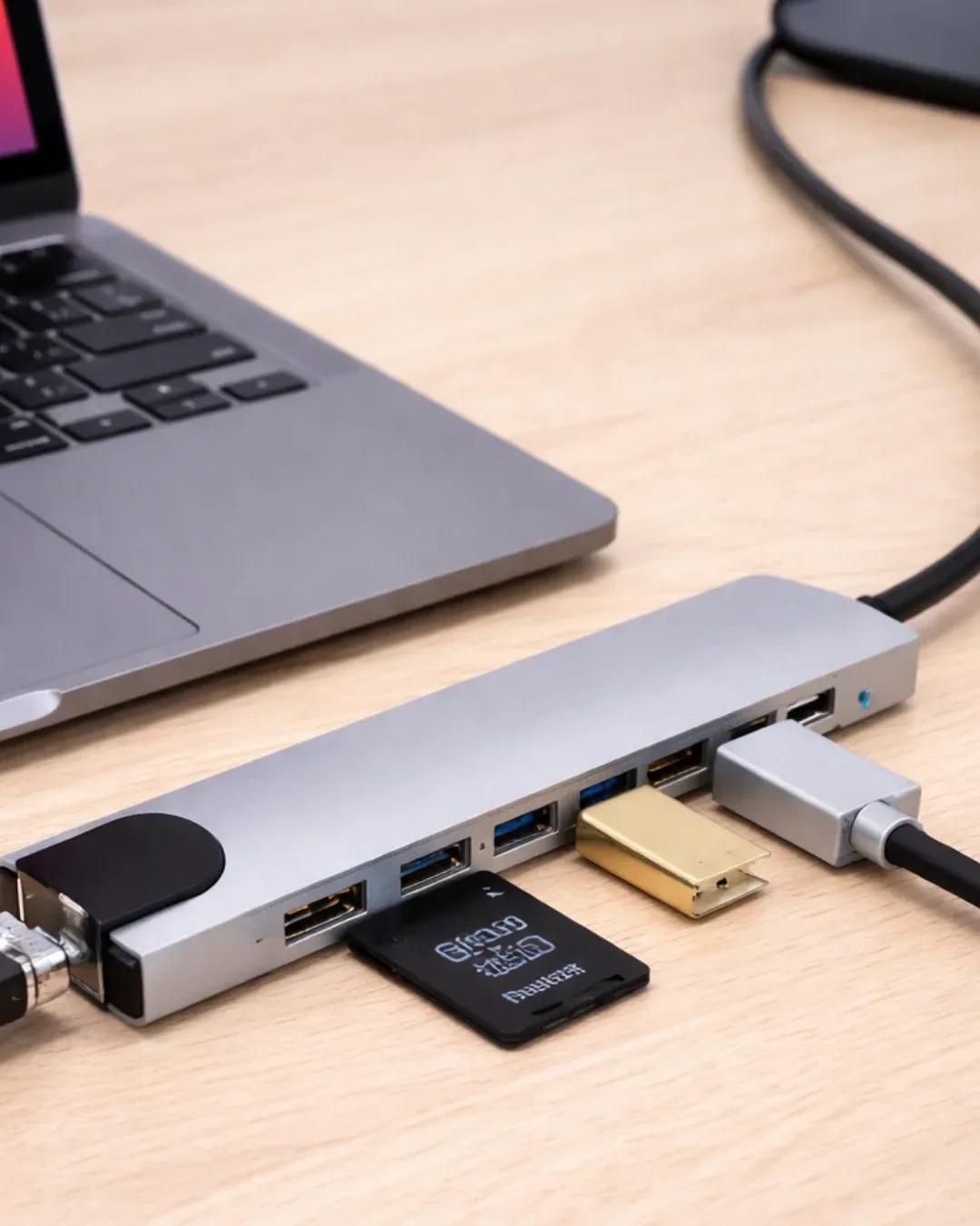 DAYI | USB C Çoklu Port Adaptör HDMI USB Ethernet SD Kart Hub