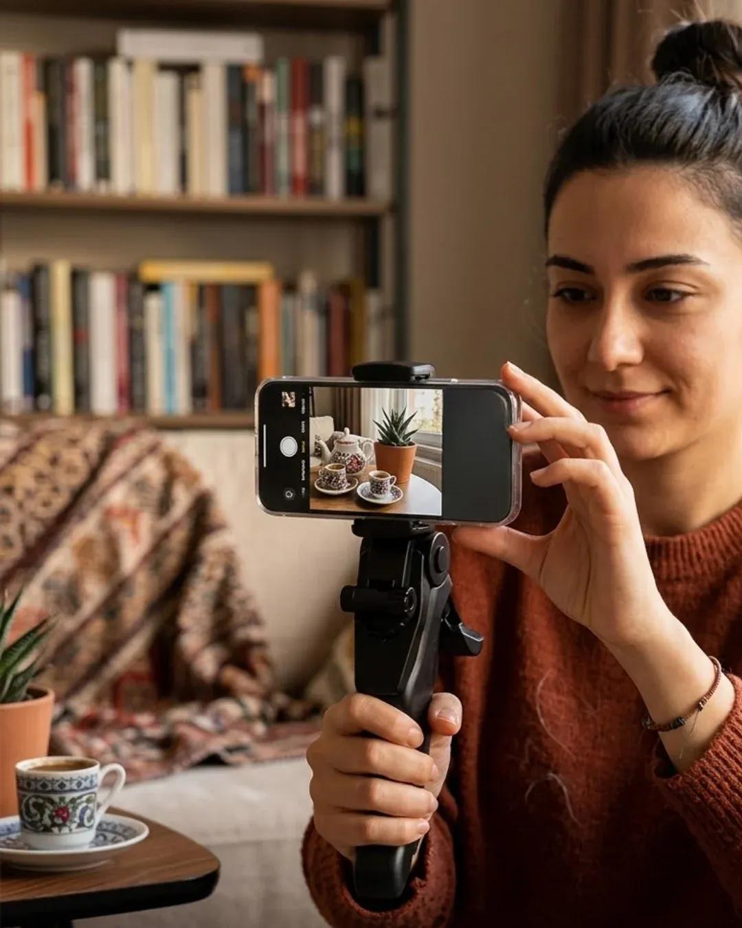 DAYI | Masaüstü Telefon Tripodu Katlanabilir Telefon Tutucu Video Çekim Standı